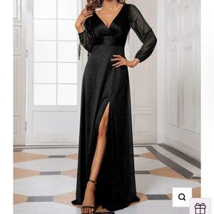 Black glittery long dress